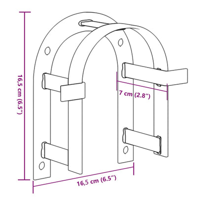 Bridle Rack Wall Mounted Black Iron