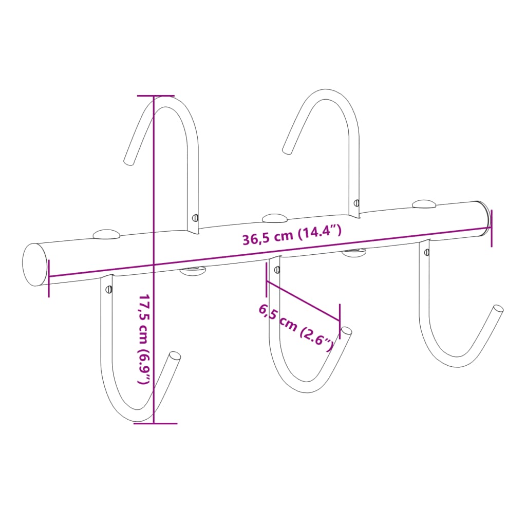 Bridle Hanger with 5 Swivel Hooks Black Steel