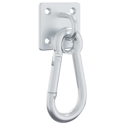 Eye Plates with Snap Hooks 3 pcs 360° Rotate Silver Steel