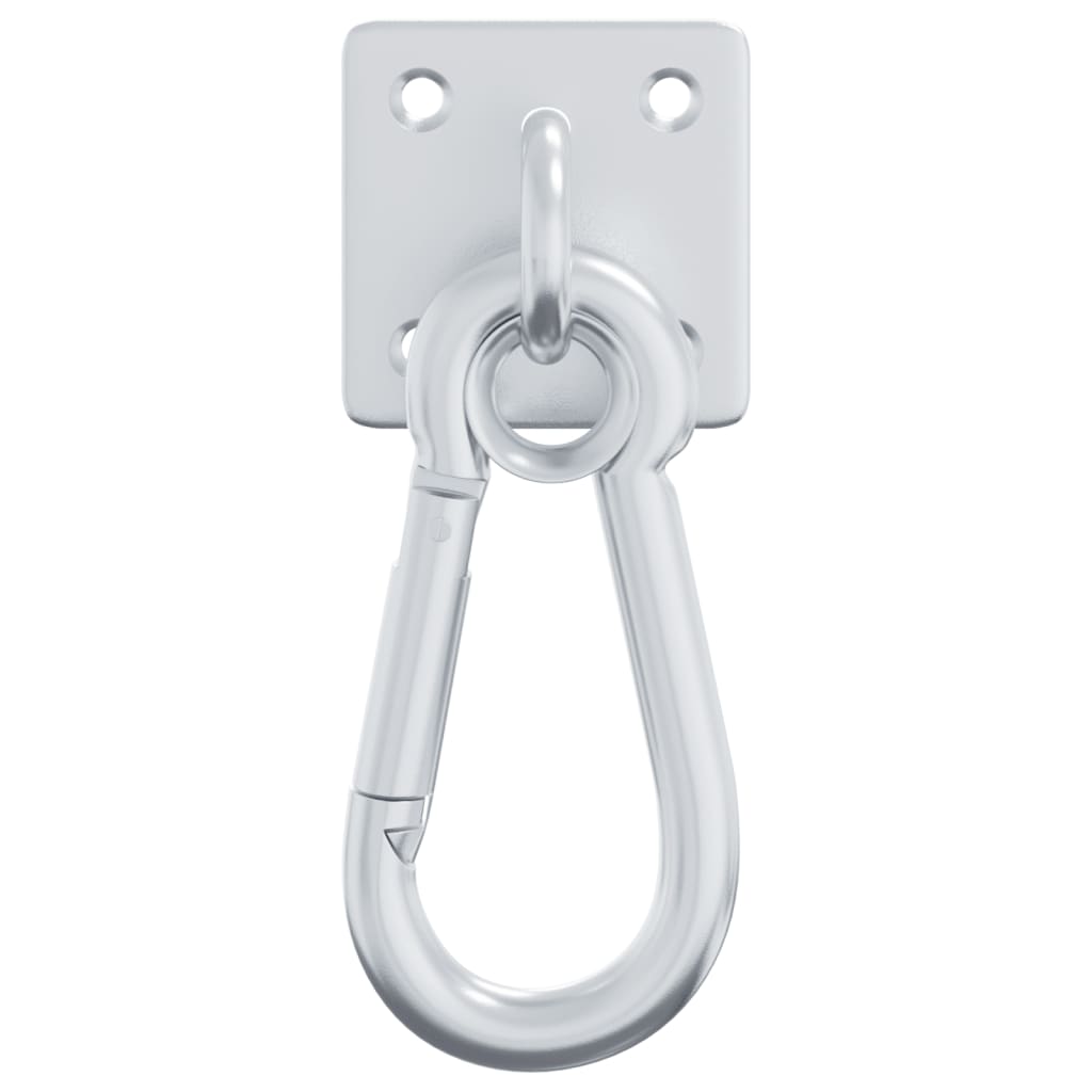 Eye Plates with Snap Hooks 3 pcs 360° Rotate Silver Steel