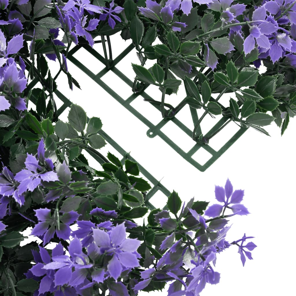  vidaXL Artificial Leaf Fence 6 pcs Purple 40x60 cm