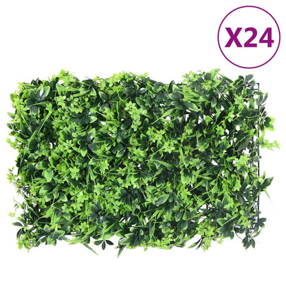  vidaXL Artificial Leaf Fence 24 pcs Green 40x60 cm