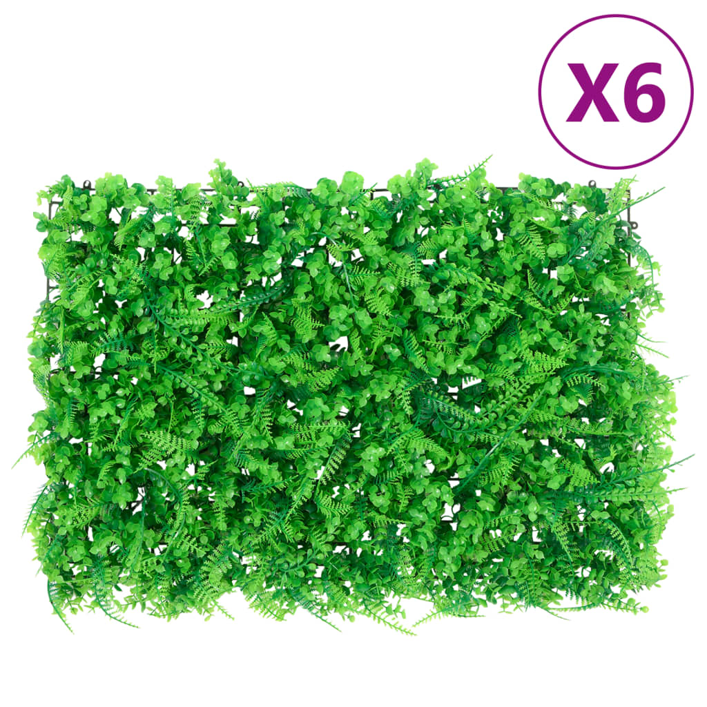  vidaXL Artificial Fern Leaf Fence 6 pcs Green 40x60 cm