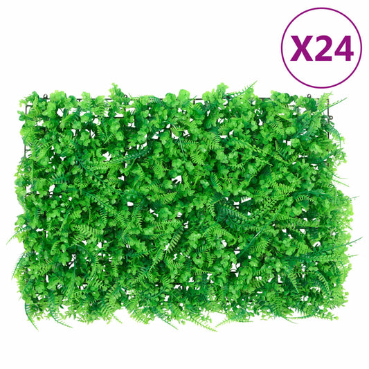  vidaXL Artificial Fern Leaf Fence 24 pcs Green 40x60 cm