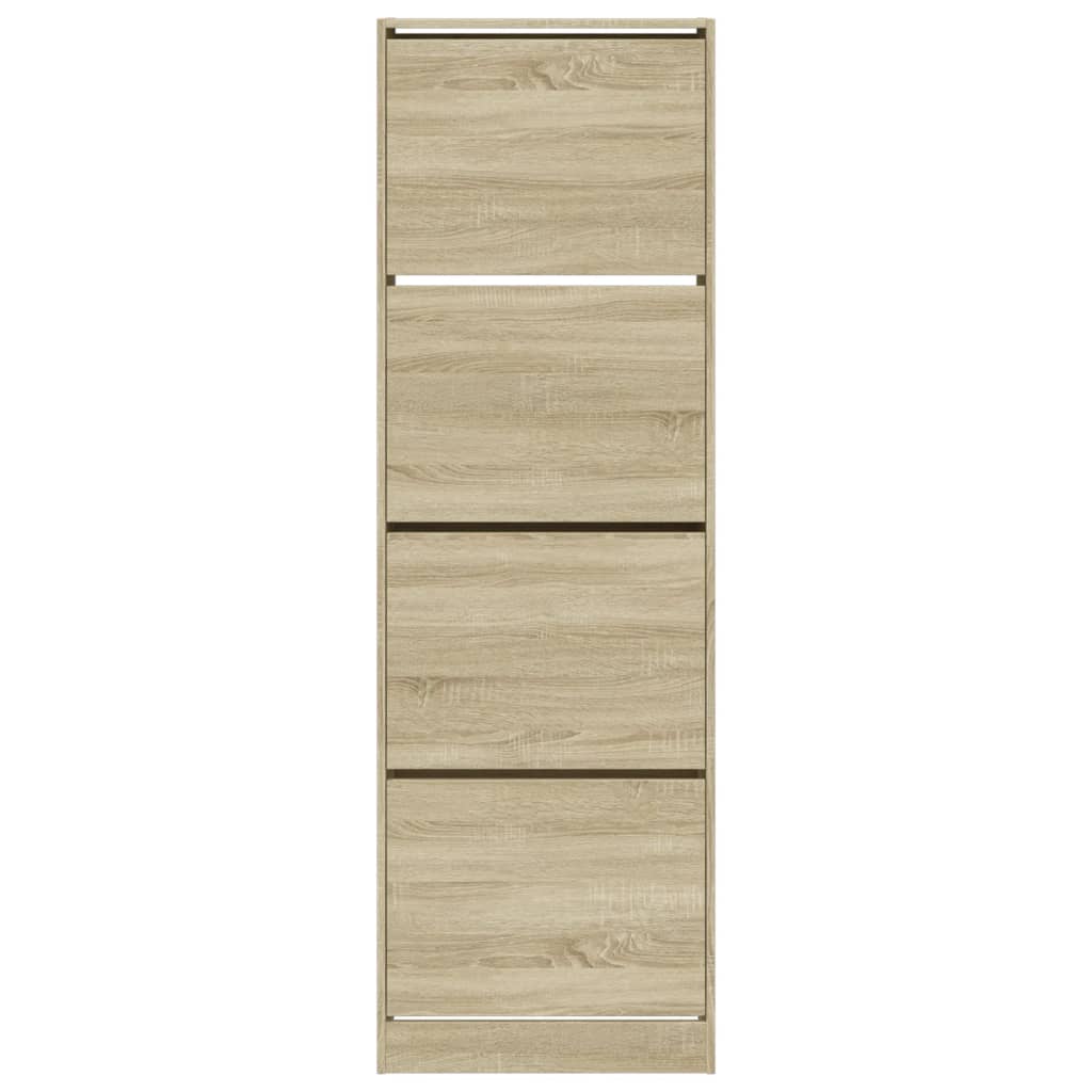 Shoe Cabinet with 4 Flip-Drawers Sonoma Oak 60x34x187.5 cm