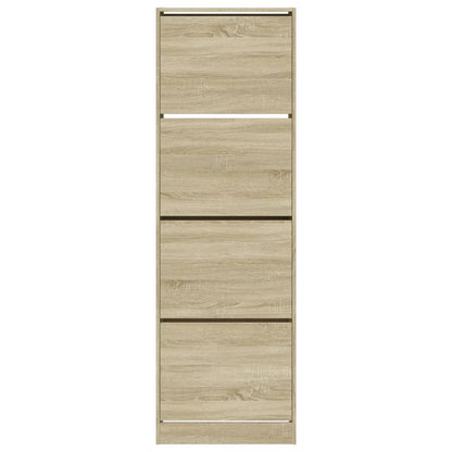 Shoe Cabinet with 4 Flip-Drawers Sonoma Oak 60x34x187.5 cm