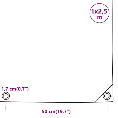 Tarpaulin Green 1x2.5 m 650 g/m²