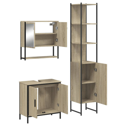 3 Piece Bathroom Furniture Set Sonoma Oak Engineered Wood