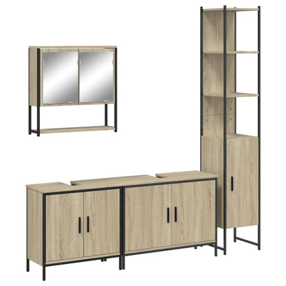 4 Piece Bathroom Furniture Set Sonoma Oak Engineered Wood