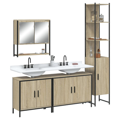 4 Piece Bathroom Furniture Set Sonoma Oak Engineered Wood