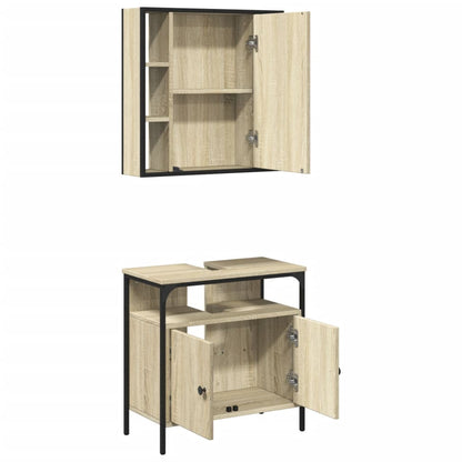 2 Piece Bathroom Furniture Set Sonoma Oak Engineered Wood