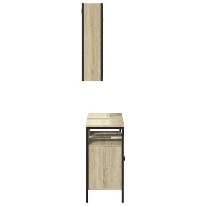 2 Piece Bathroom Furniture Set Sonoma Oak Engineered Wood