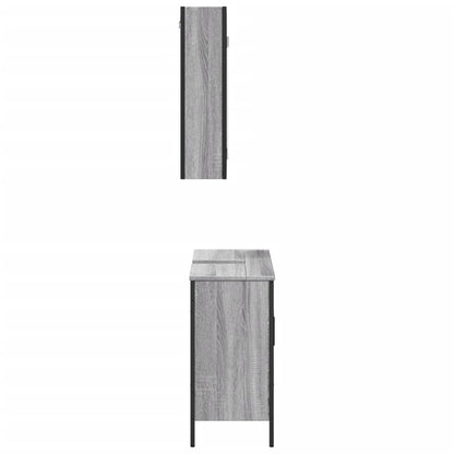 2 Piece Bathroom Furniture Set Grey Sonoma Engineered Wood