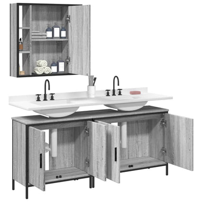 3 Piece Bathroom Cabinet Set Grey Sonoma Engineered Wood