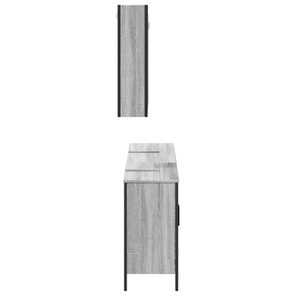 3 Piece Bathroom Cabinet Set Grey Sonoma Engineered Wood