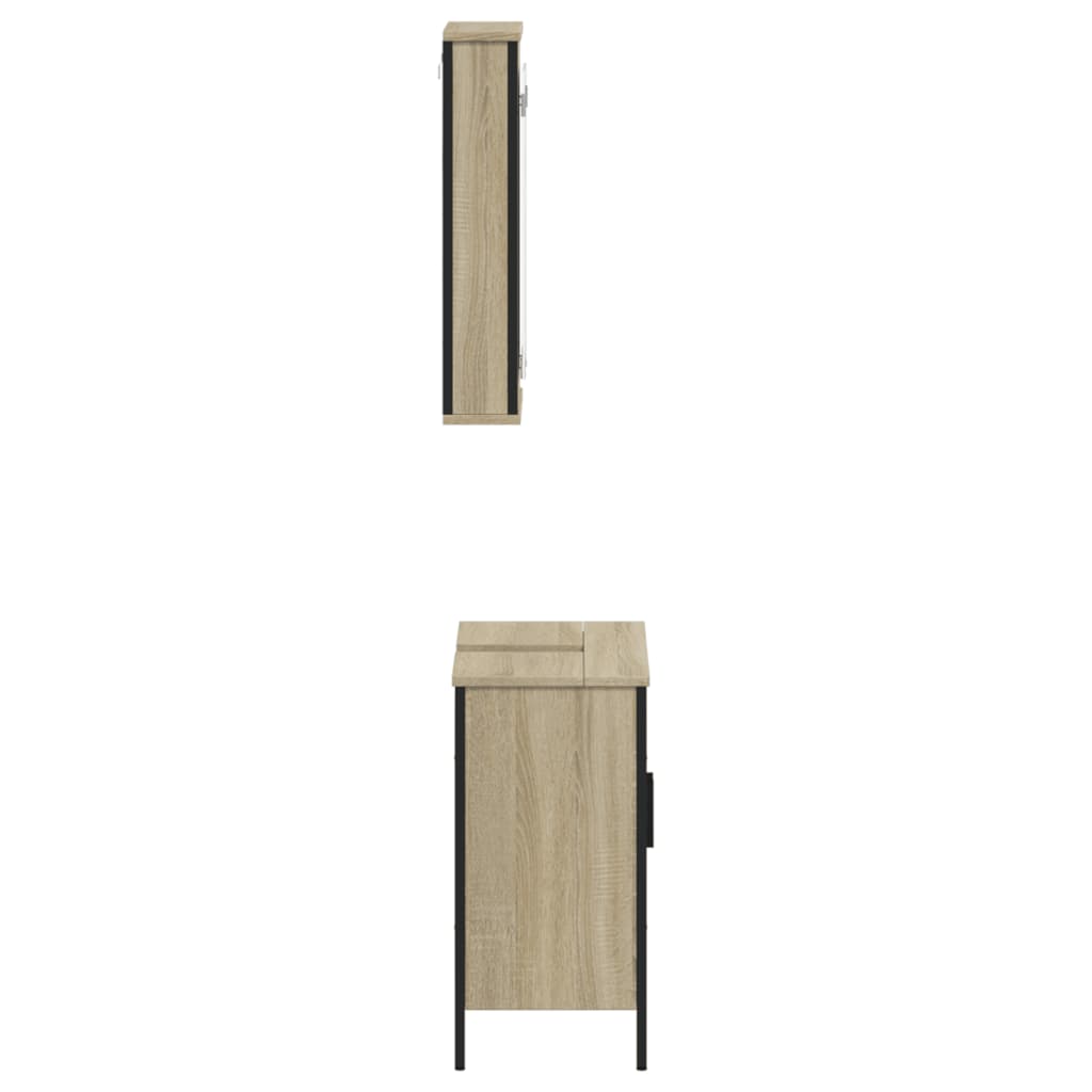 2 Piece Bathroom Furniture Set Sonoma Oak Engineered Wood