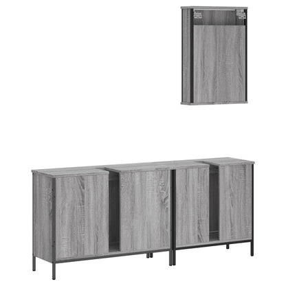 3 Piece Bathroom Furniture Set Grey Sonoma Engineered Wood