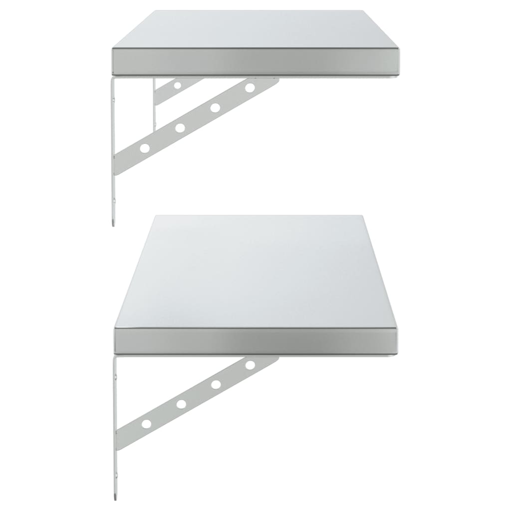 Wall Shelves 2 pcs 100x30 cm Silver Stainless Steel