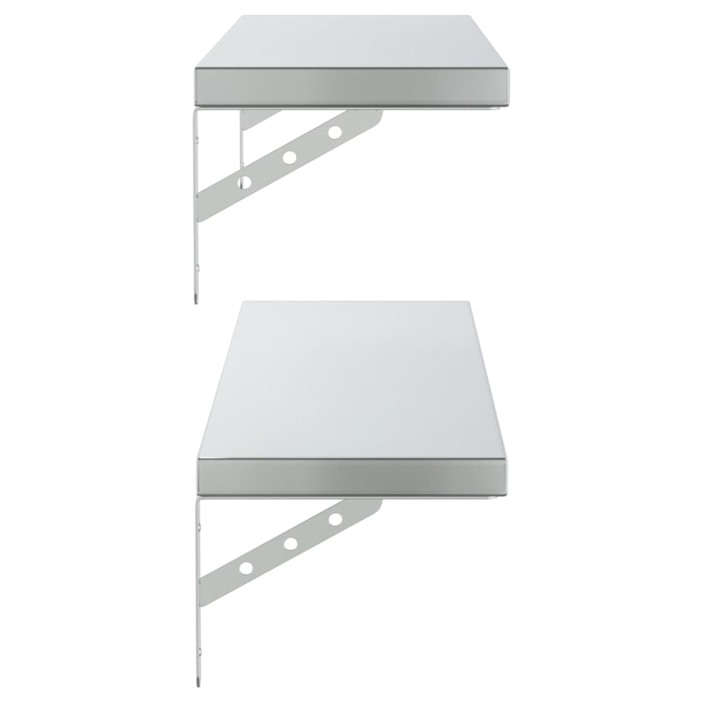 Wall Shelves 2 pcs 100x23.5 cm Silver Stainless Steel