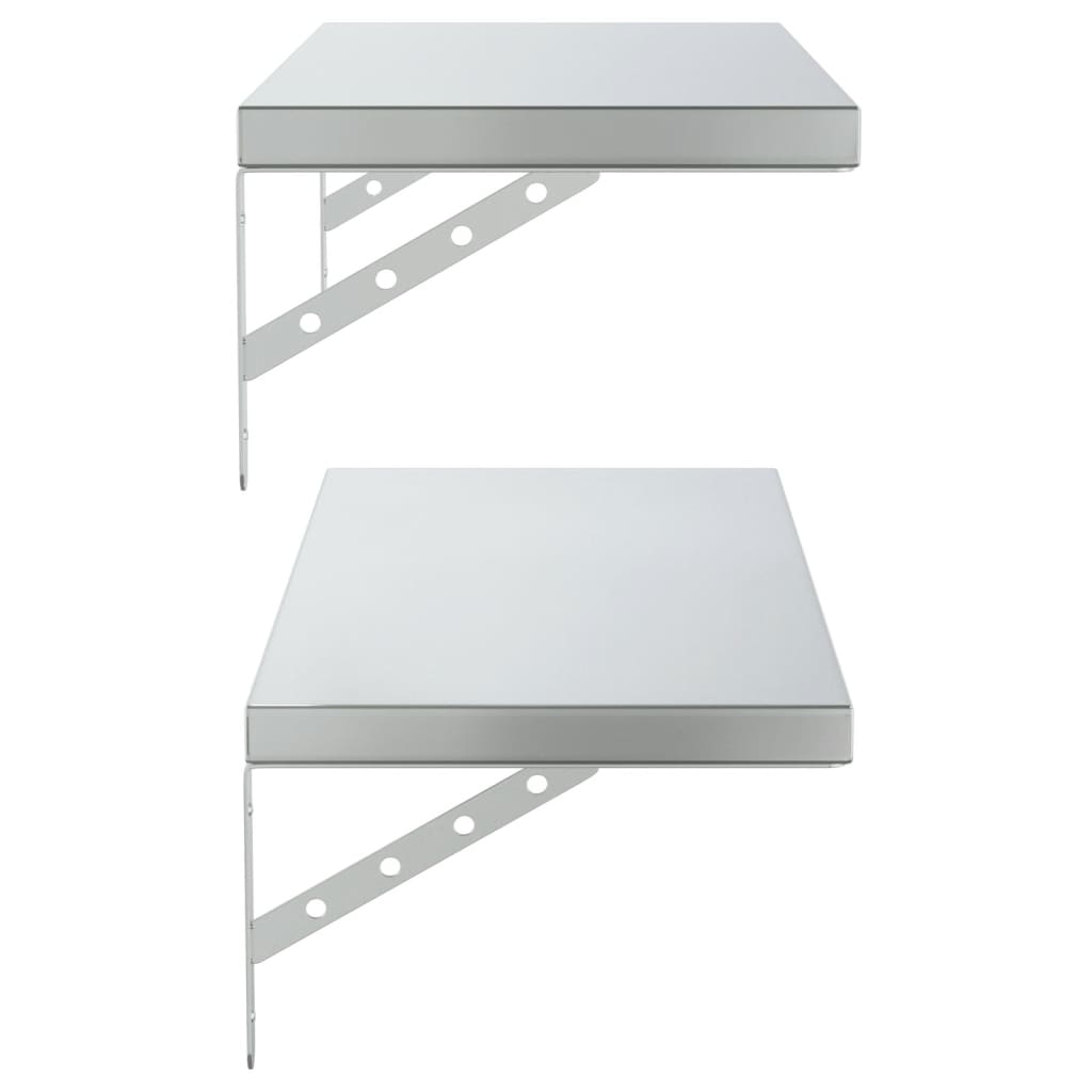 Wall Shelves 2 pcs 75x30 cm Silver Stainless Steel