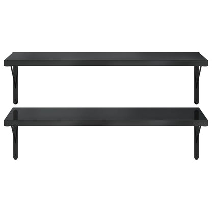 Wall Shelves 2 pcs 100x40 cm Black Stainless Steel