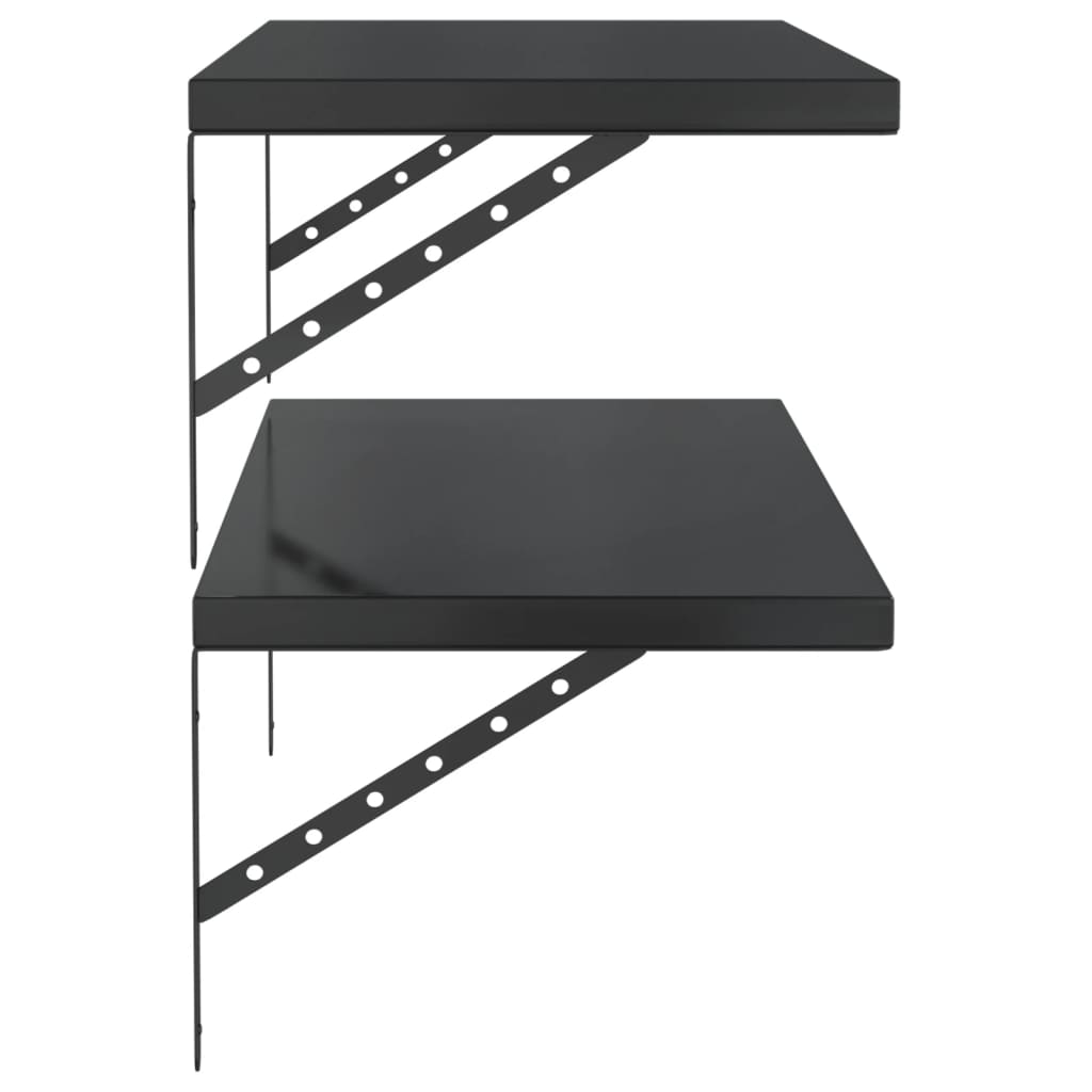 Wall Shelves 2 pcs 100x40 cm Black Stainless Steel