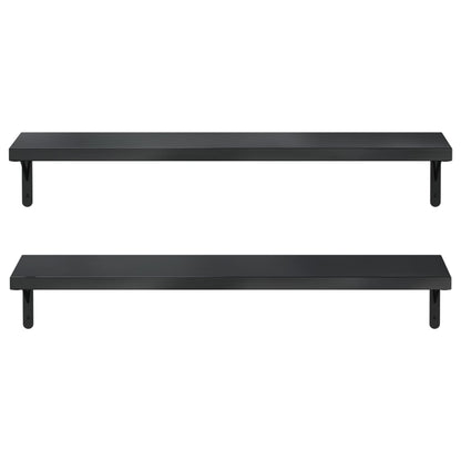 Wall Shelves 2 pcs 100x23.5 cm Black Stainless Steel