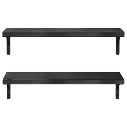 Wall Shelves 2 pcs 75x23.5 cm Black Stainless Steel