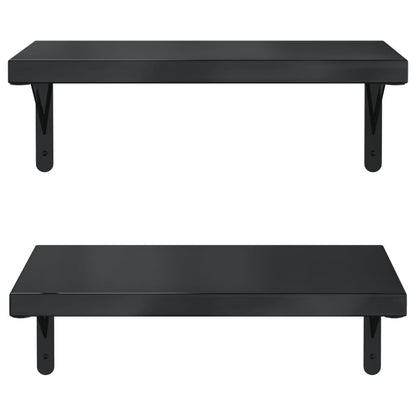 Wall Shelves 2 pcs 50x30 cm Black Stainless Steel