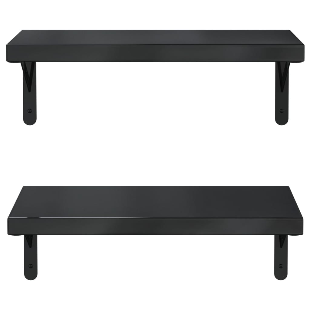 Wall Shelves 2 pcs 50x23.5 cm Black Stainless Steel