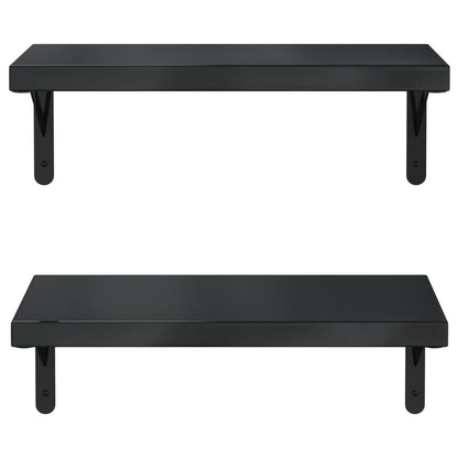 Wall Shelves 2 pcs 50x23.5 cm Black Stainless Steel