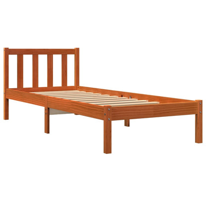 Bed Frame Wax Brown 90x190 cm Single Solid Wood Pine