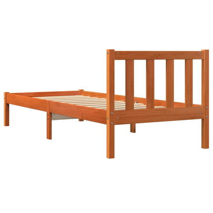 Bed Frame Wax Brown 90x190 cm Single Solid Wood Pine