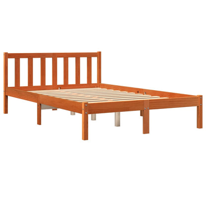 Bed Frame Wax Brown 120x190 cm Small Double Solid Wood Pine