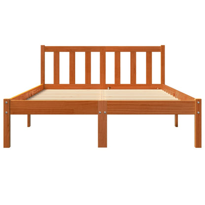 Bed Frame Wax Brown 140x190 cm Solid Wood Pine