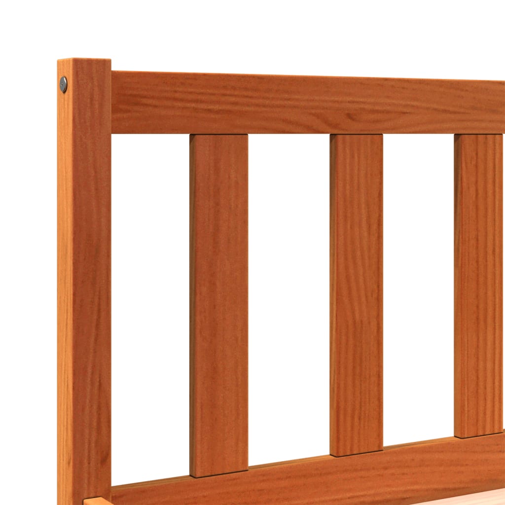 Bed Frame Wax Brown 140x190 cm Solid Wood Pine