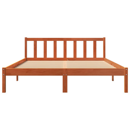 Bed Frame Wax Brown 160x200 cm Solid Wood Pine