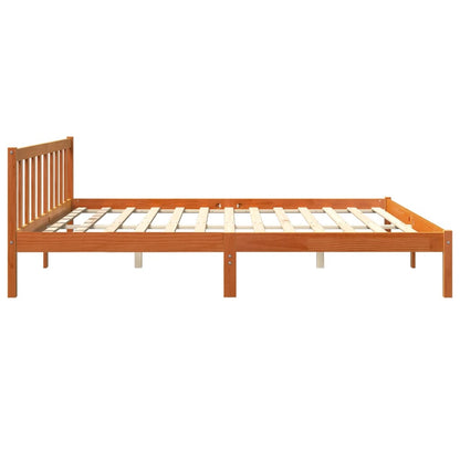 Bed Frame Wax Brown 200x200 cm Solid Wood Pine