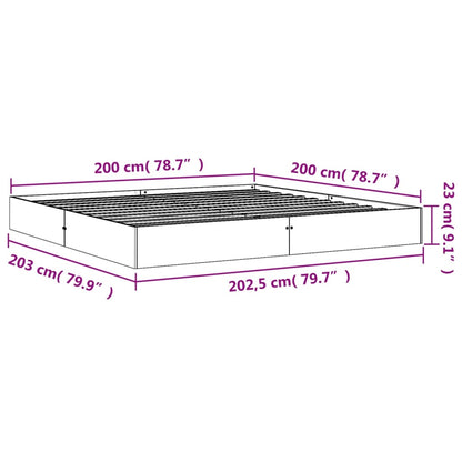 Bed Frame Wax Brown 200x200 cm Solid Wood Pine