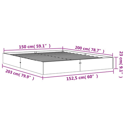 Bed Frame Wax Brown 150x200 cm King Size Solid Wood Pine