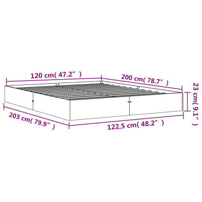 Bed Frame Wax Brown 120x200 cm Solid Wood Pine