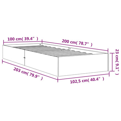 Bed Frame Wax Brown 100x200 cm Solid Wood Pine