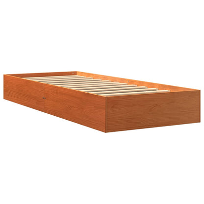 Bed Frame Wax Brown 90x200 cm Solid Wood Pine