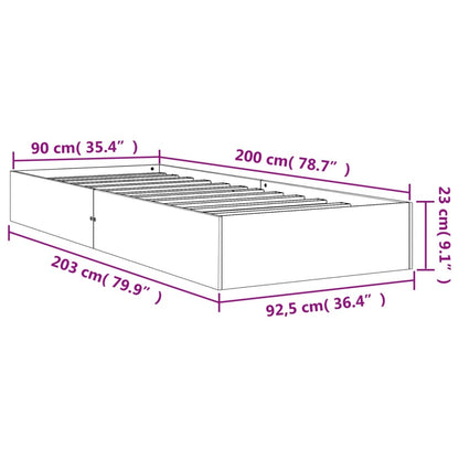 Bed Frame Wax Brown 90x200 cm Solid Wood Pine