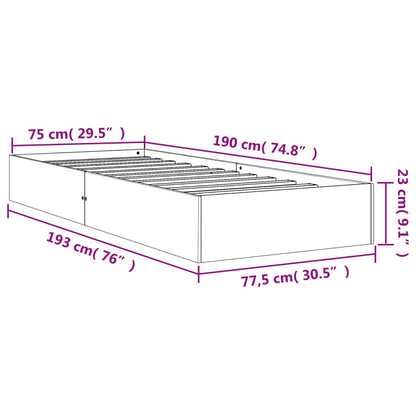 Bed Frame Wax Brown 75x190 cm Small Single Solid Wood Pine