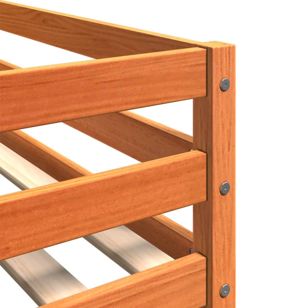 Bunk Bed Wax Brown 75x190 cm Solid Wood Pine