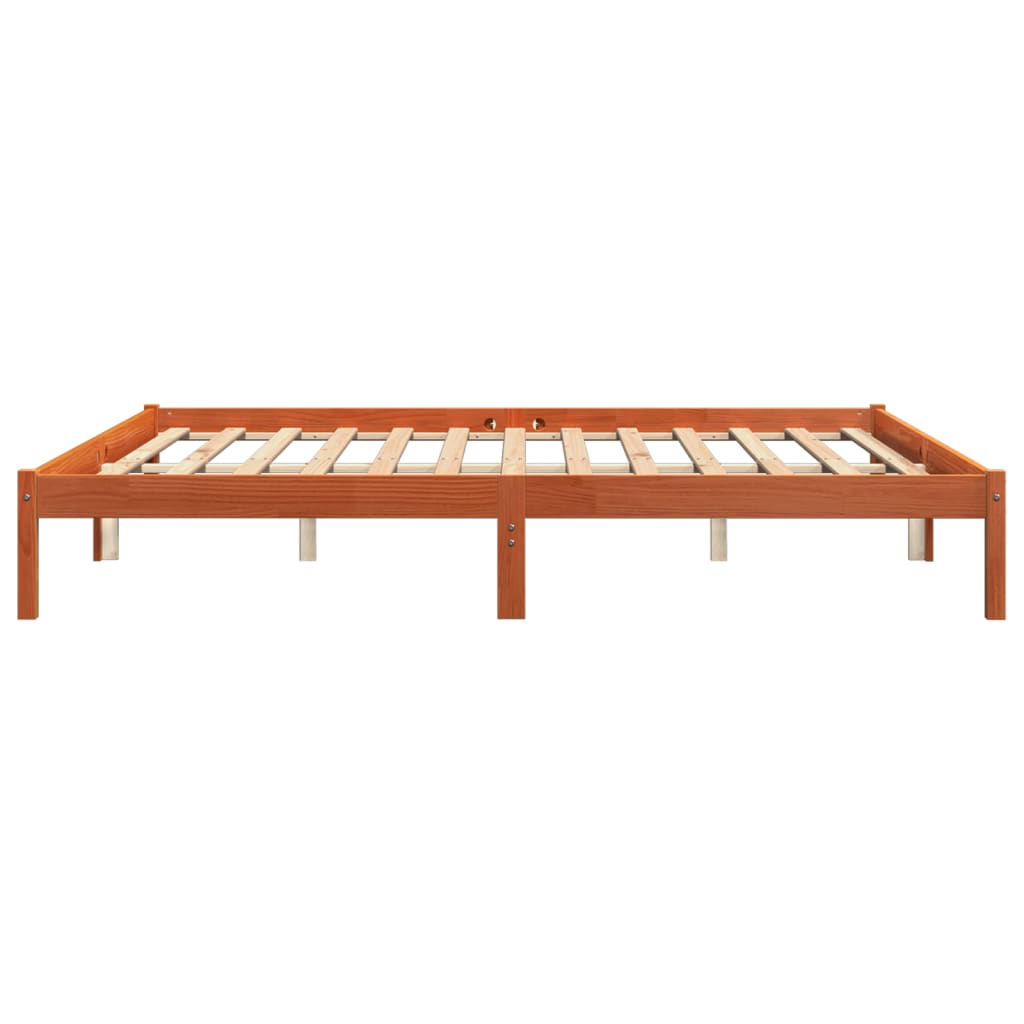 Bed Frame Wax Brown 180x200 cm Super King Solid Wood Pine