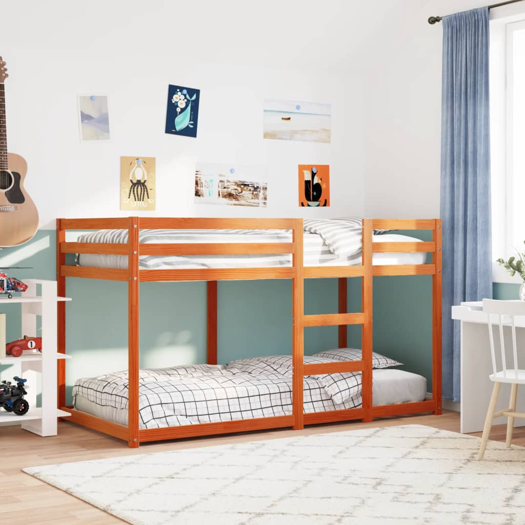 Bunk Bed without Mattress Wax Brown 90x190 cm Single Solid Wood Pine