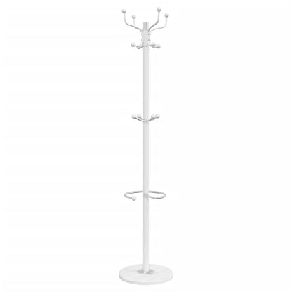 Coat Stand with Umbrella Holder White 180 cm Powder-coated Iron