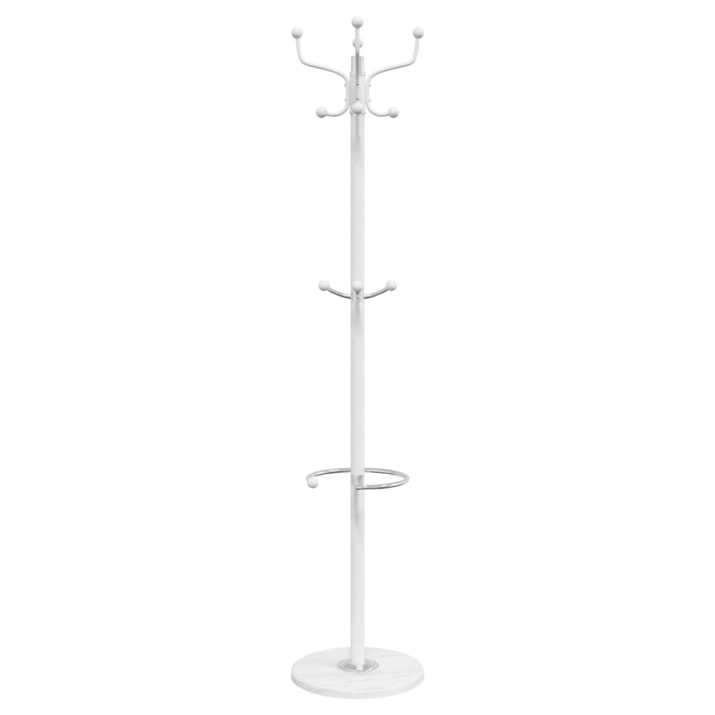 Coat Stand with Umbrella Holder White 180 cm Powder-coated Iron